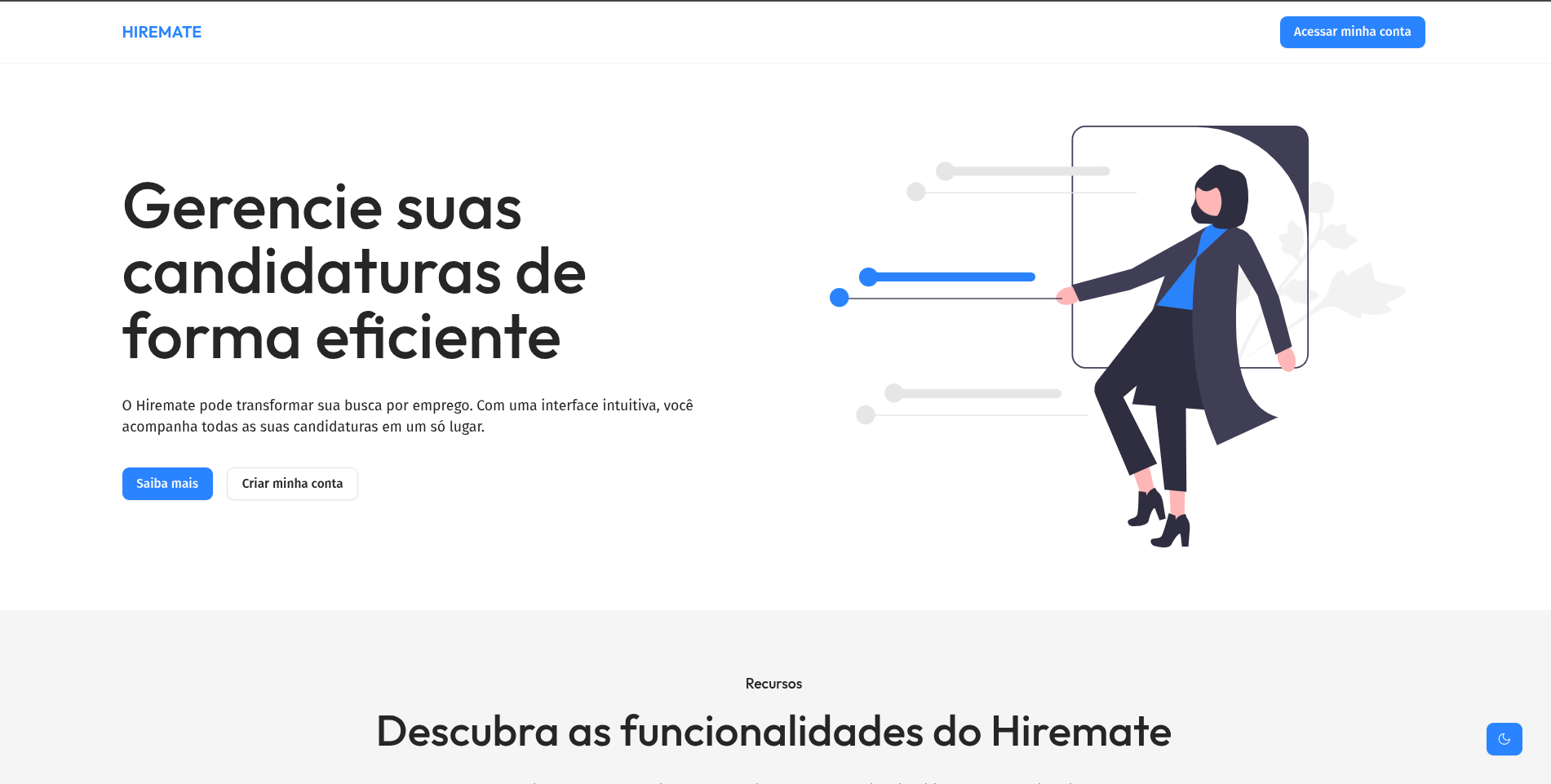 Preview do projeto Hiremate (MVP)